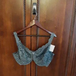 Smart & Sexy Women's 46DDD Sheer Lace Underwire Bra Gray - NWOT